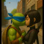 TMNT 2003 Leo x Karai Interspecies kiss Leorai