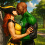 DC John Stewart x Hawkgirl Interracial kiss BMWW