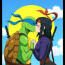 TMNT Leorai Leo x Karai anime interspecies kiss