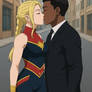 Marvel Carol Danvers Interracial kiss BMWW