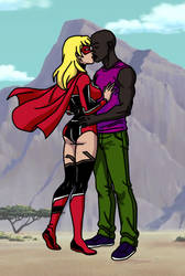 Timmverse Style Red Lantern Supergirl Interracial kiss WWKBM BMKWW