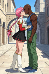 Magical Girl Rayearth Hikaru Interracial Blasian kiss BMKAW AWKBM