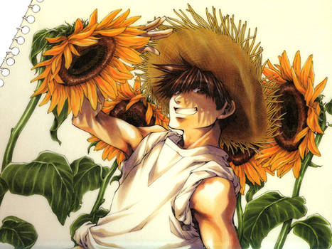 Goku and Sunflowers