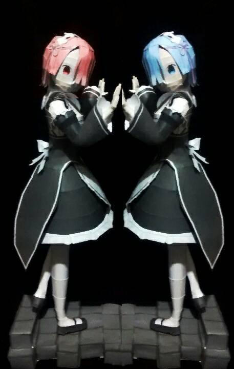 Rem Ram Re:Zero Papercraft by darcrash on DeviantArt