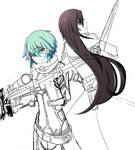 WIP- SAO II Sinon and Kirito by xYorutenshi