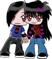 A emo chibi couple coloring