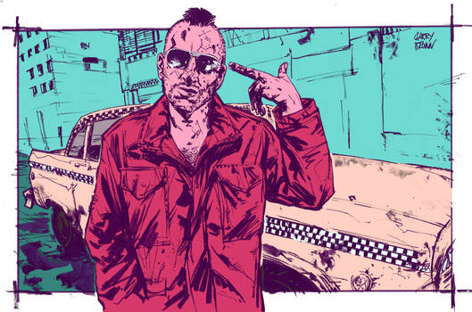 Taxi Driver - Neon Noir Style