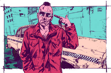 Taxi Driver - Neon Noir Style