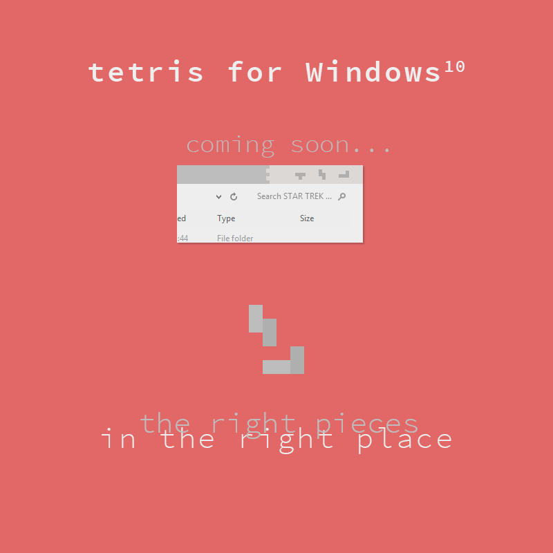 Tetris for Windows 10 Concept