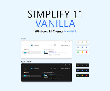 Simplify 11 Vanilla - Windows 11 Themes (8 in 1)