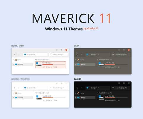 Maverick 11 - Windows 11 Themes (6 in 1)