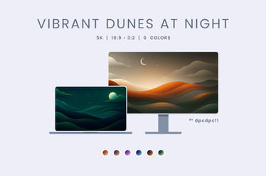 Vibrant Dunes At Night - 5K Wallpaper Pack