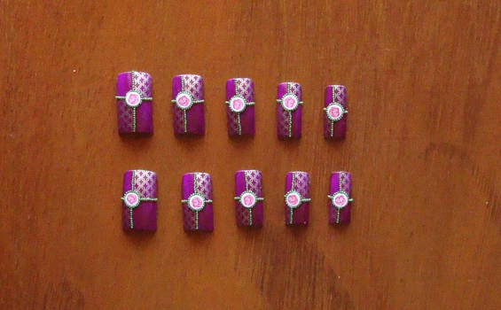 Purple Rose Nail Art Set