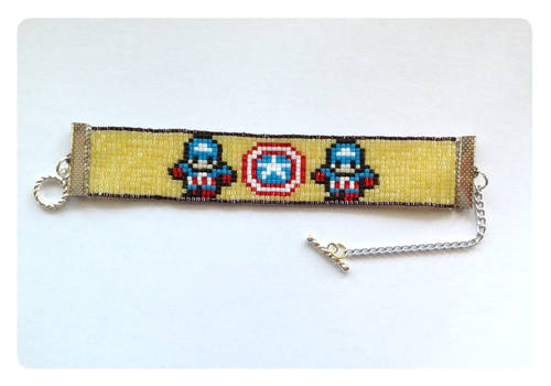 Captain America Beaded Bracelet