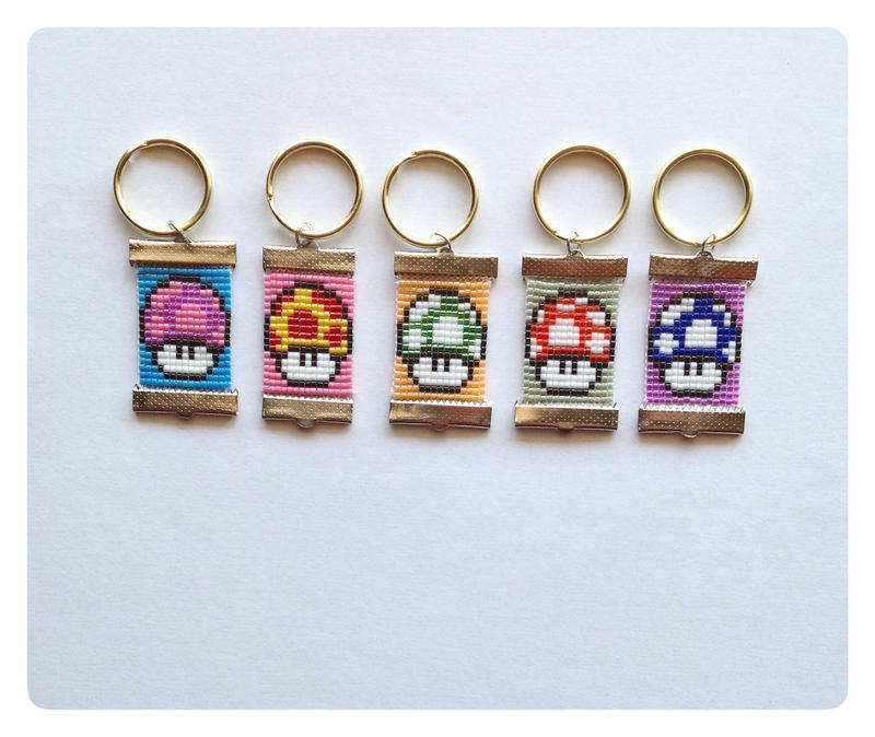 Mario Mushroom Keychains