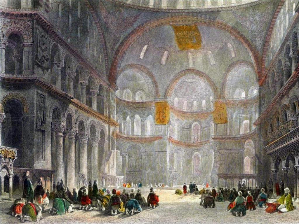 После молитвы в церкви святой софии. Византия Константинополь Стамбул. Константинополь Византийская Империя.