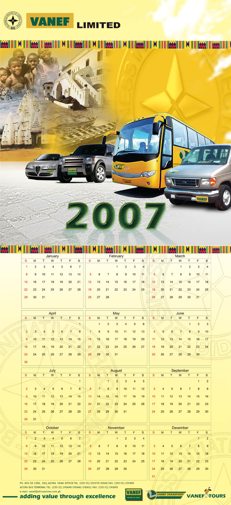 vanef calendar 2