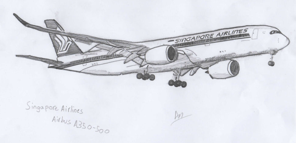 Singapore Airlines Airbus A350-500 by TheAircraftArtist on DeviantArt