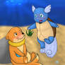 Buizel and Wartortle-Art Trade