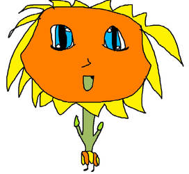 Sun flower with anime eyes