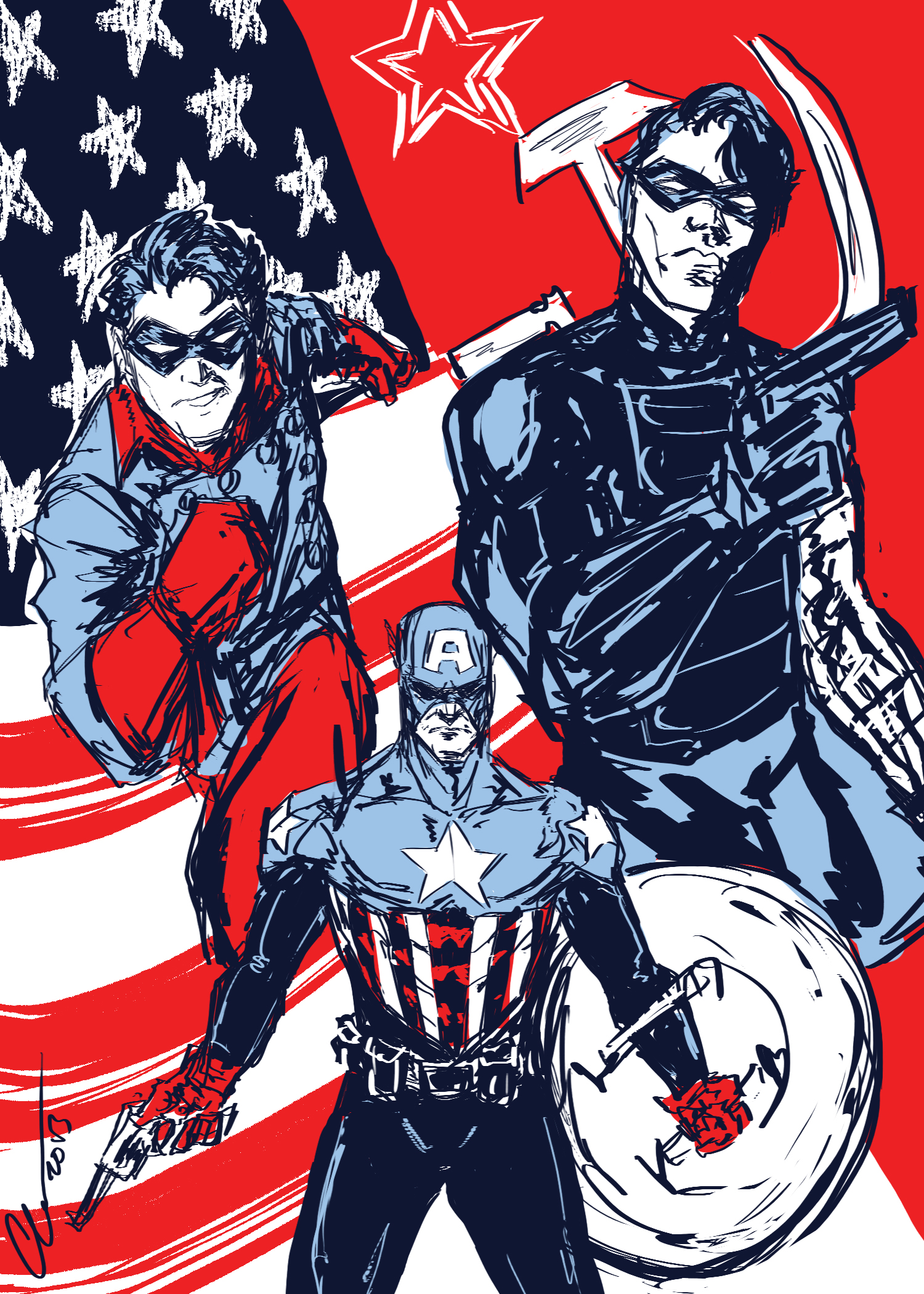 Bucky, Bucky Cap, and Winter Soldier