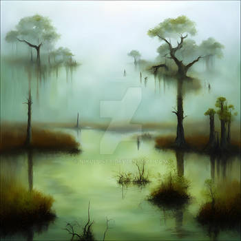 The Misty Gloom of the Manchuck Swamp in Louisiana