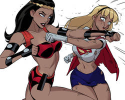 Big Barda Vs Supergirl (FIGHT) - COMM