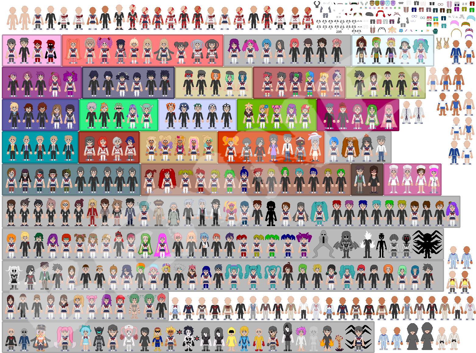 Simulation Character YANDERE SIMULATOR all characters COMPLETE by Bennet134 on DeviantArt