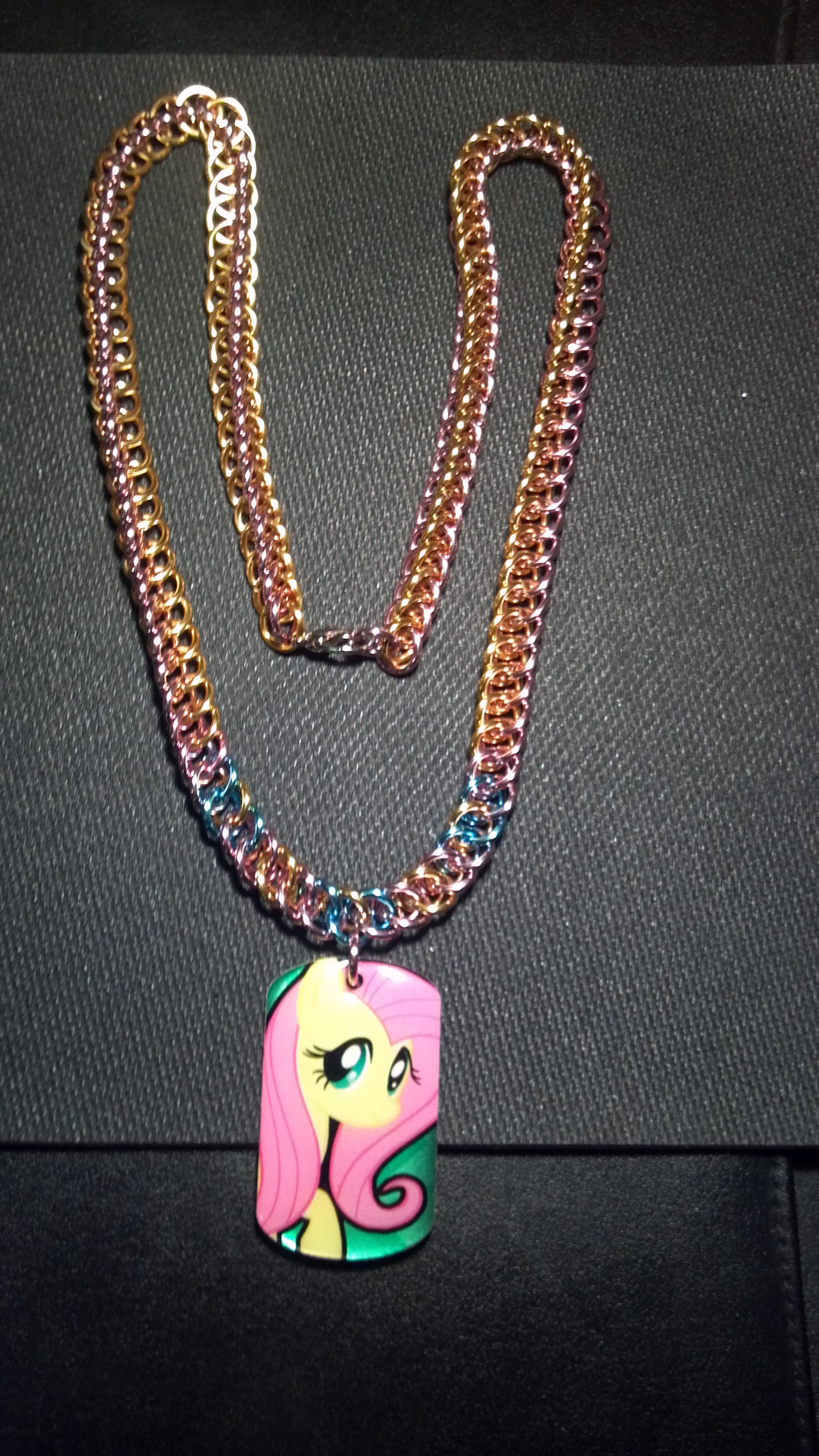 Chainmail Fluttershy Enterplay Dog Tag Necklace