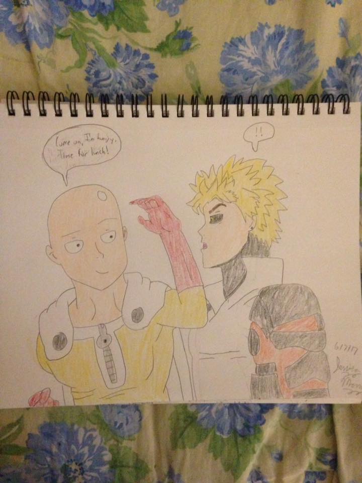 Saitama and Genos with a Jojo pose - 9GAG