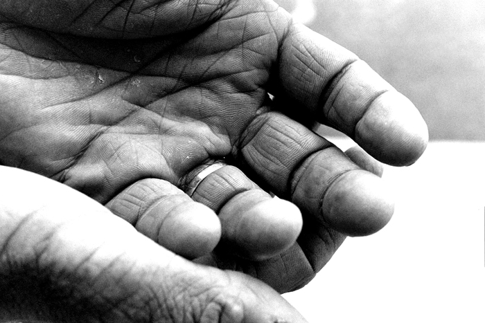 the hands of a man