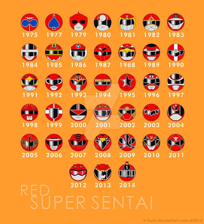 First Red Sentai Chibi Red Sentai 1975 - 2014 by V-hunt on DeviantArt
