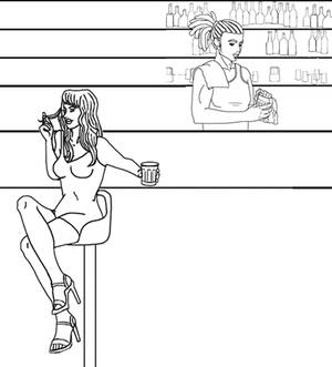 At the Bar--Lineart