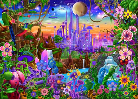 Cosmic Fantasy City Larger Version