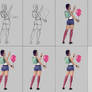 Painting process ''Girl with a balloon''