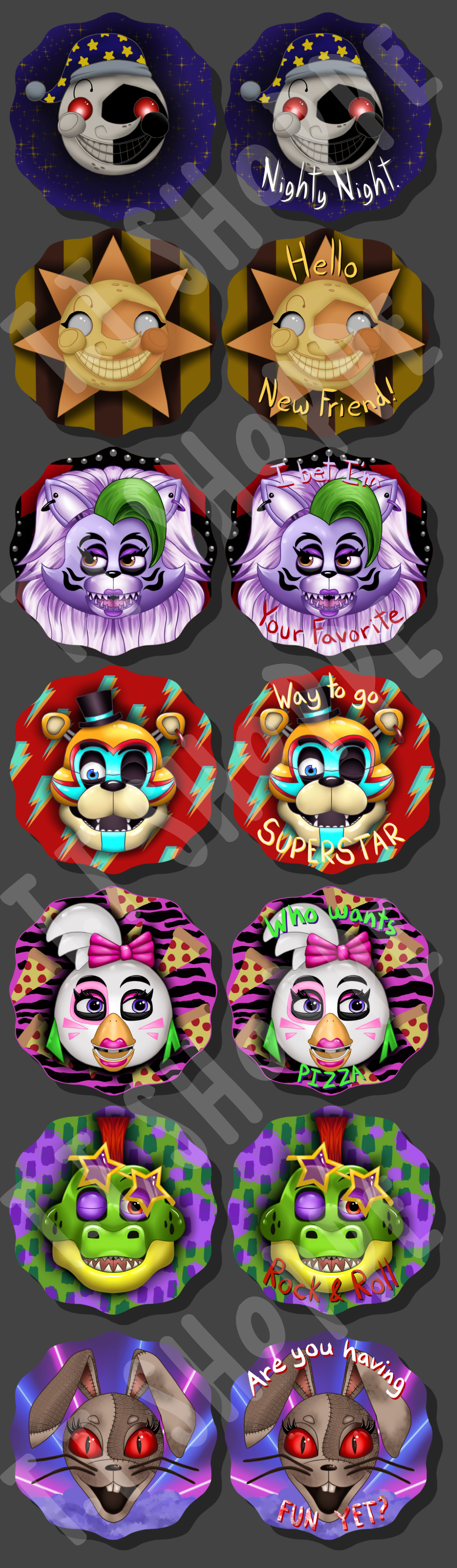 Fnaf Ultimate Custom Night Stickers for Sale