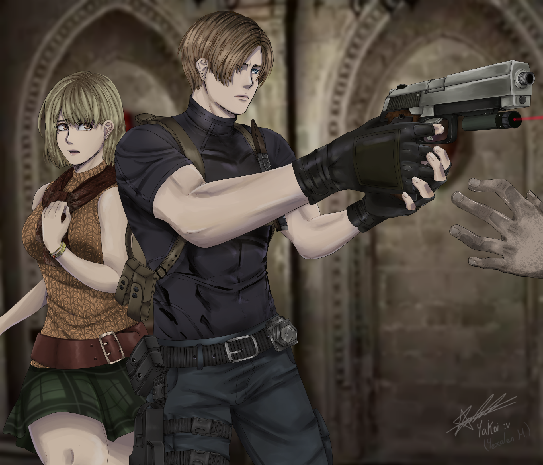 RE4 Leon and Ashley Wallpaper by LadyofRohan87 on DeviantArt