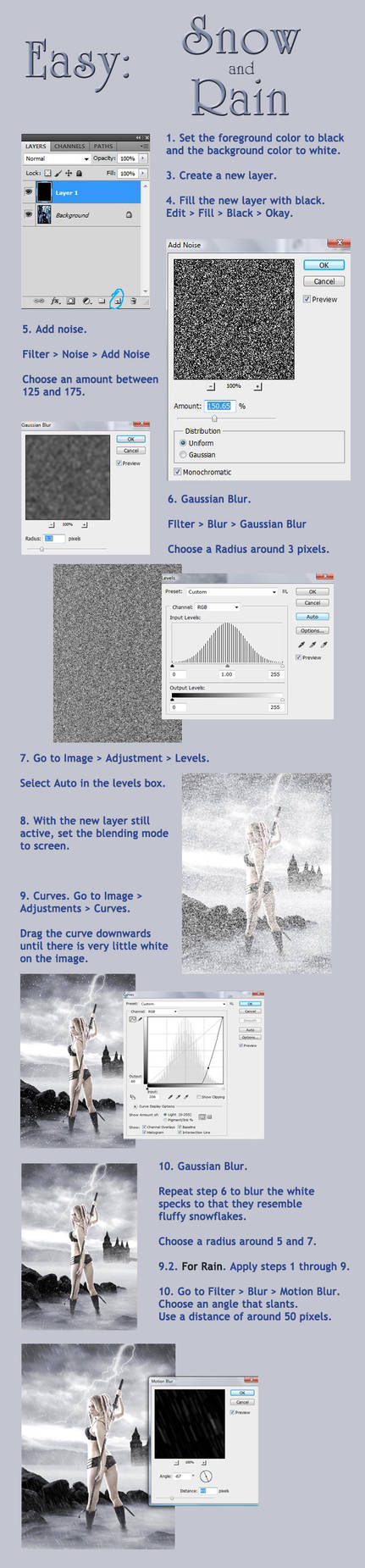 Snow Tutorial Design Easy Snow and Rain Tutorial by Thy-Darkest-Hour on DeviantArt