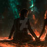A Cosmic Bond Of Flame And Dust