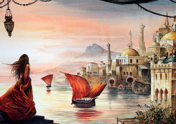 Watercolor - Orient city