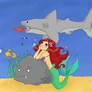 Ariel With FireBreathing Shark