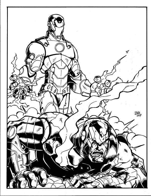 Ironman vs Iron Patriot inked