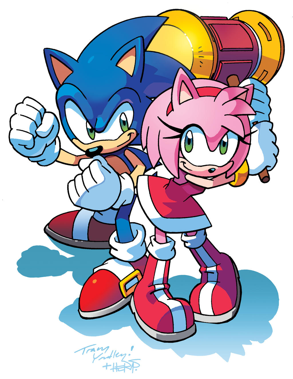 Sonic and Amy by Tracy Yardley! (Colors edition) by Gamer101-123 on ...