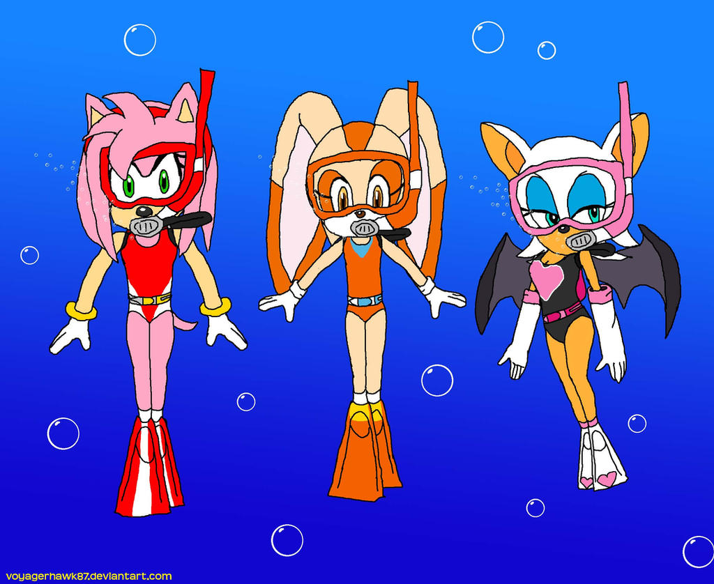 Deviantart Rouge Cream Amy, Cream and Rouge (Sonic): Scuba Diving by VoyagerHawk87 on DeviantArt