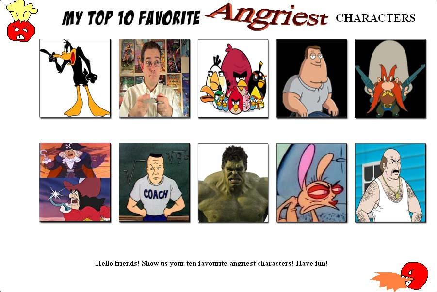 Angry Character Names VH87's Top 10 Angry Characters by VoyagerHawk87 on DeviantArt