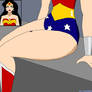 Atom on Wonder Woman's Lap