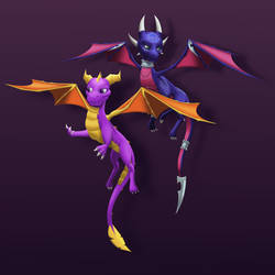 Vector Spyro and Cynder