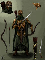 Mirkwood Elf Warrior Concept Art- colored