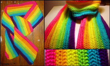 Crochet Rainbow Scarf