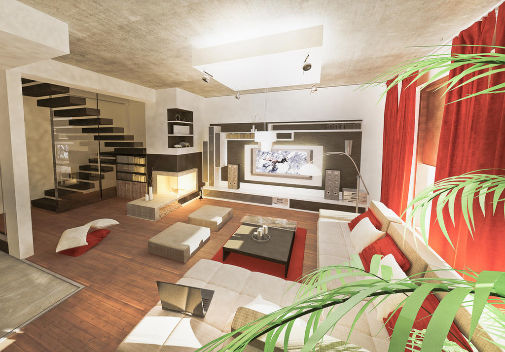 Salon - Interior design view 4 by VampireTharik on DeviantArt